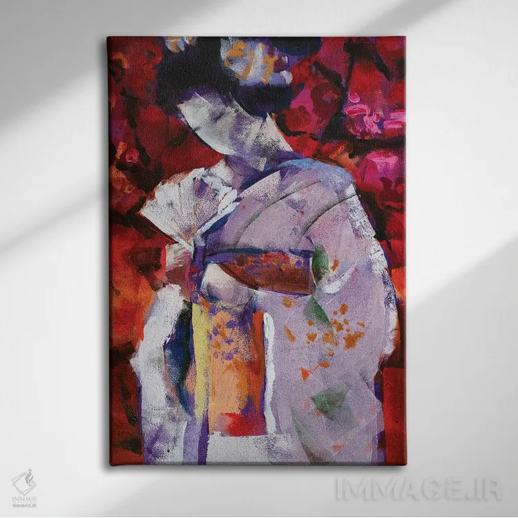 تابلو دکوراتیو گیشا چهارم اثر مارینا دل پوزو - نمای روبهرو روی دیوار