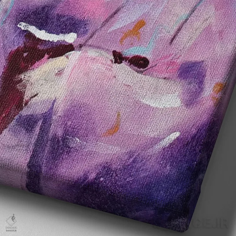 تابلو دکوراتیو گیشا پنجم اثر مارینا دل پوزو - نمای نزدیک بافت بوم