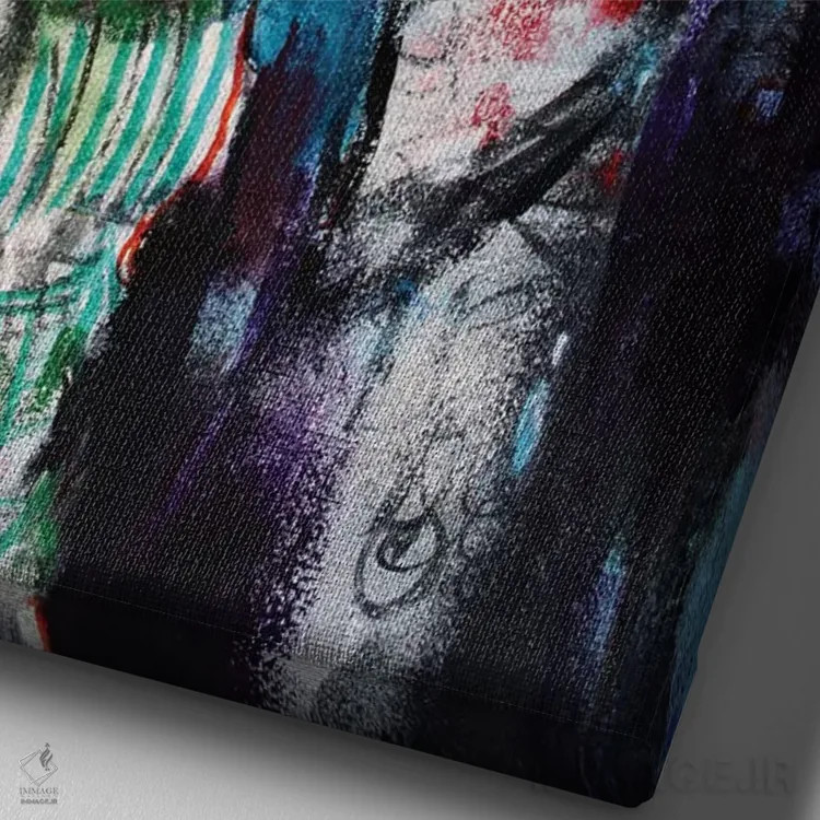 تابلو دکوراتیو دو گیشا I اثر مارینا دل پوزو - نمای نزدیک بافت بوم