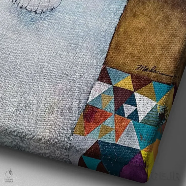 تابلو دکوراتیو قلب مقدس قطبی اثر مادارا میسون - نمای نزدیک بافت بوم