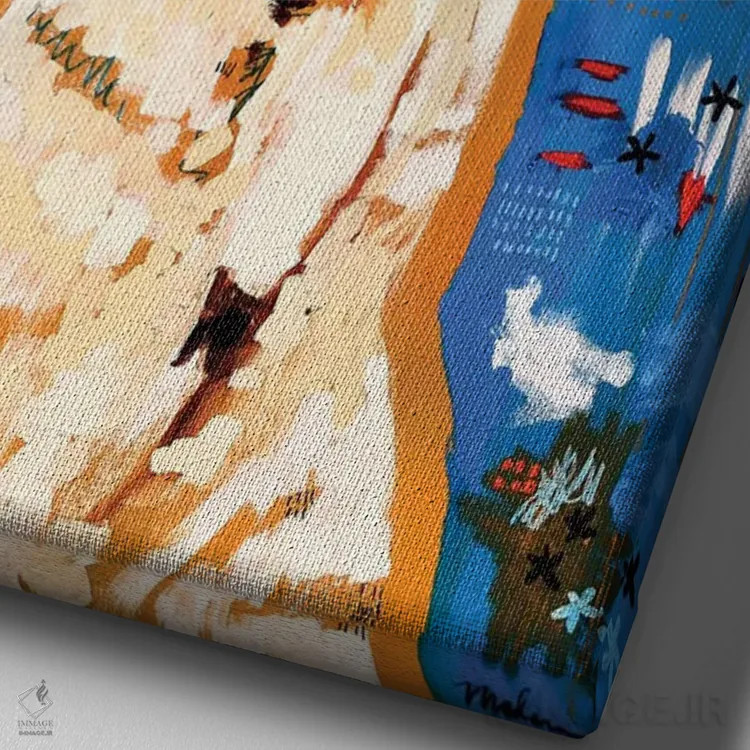 تابلو دکوراتیو نانوک اثر مادارا میسون - نمای نزدیک بافت بوم