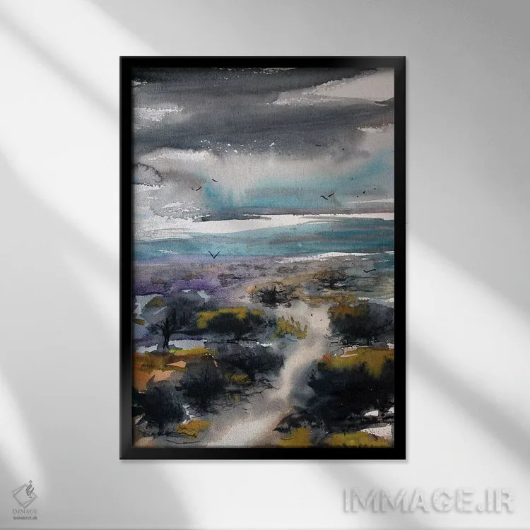 تابلو دکوراتیو جنگل بلوط اثر مارینا دل پوزو - نمای قابدار مشکی