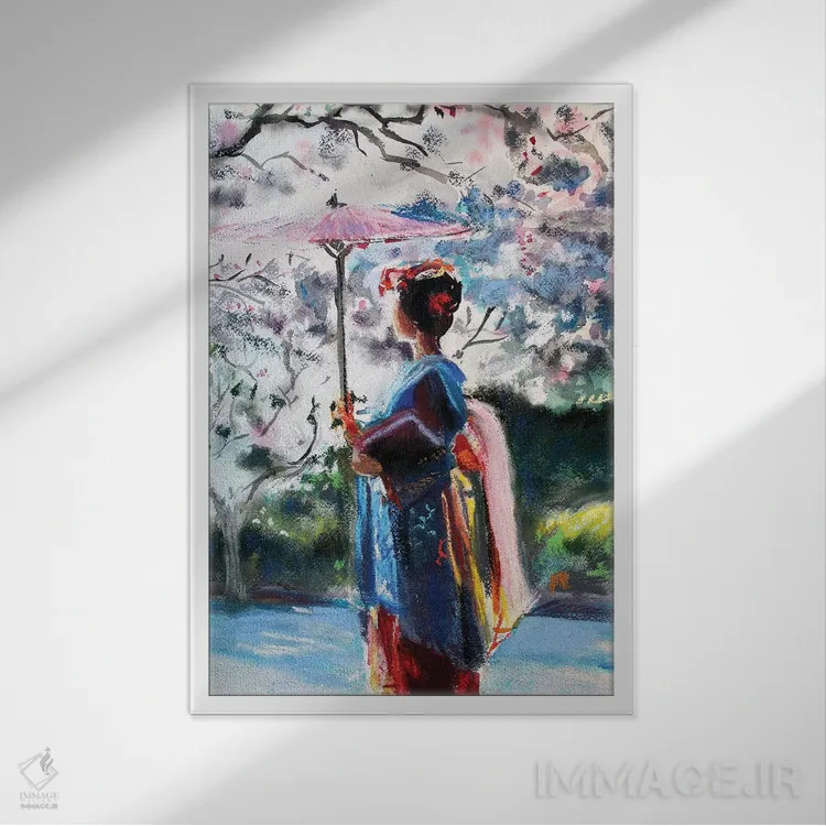 تابلو دکوراتیو چتر اثر مارینا دل پوزو - نمای قابدار سفید