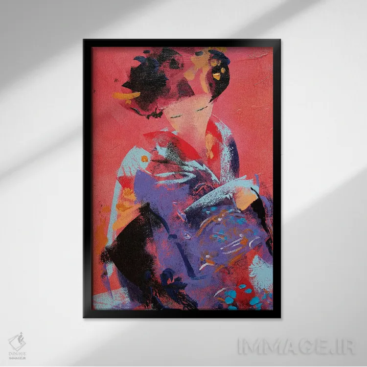 تابلو دکوراتیو گیشا ششم اثر مارینا دل پوزو - نمای قابدار مشکی