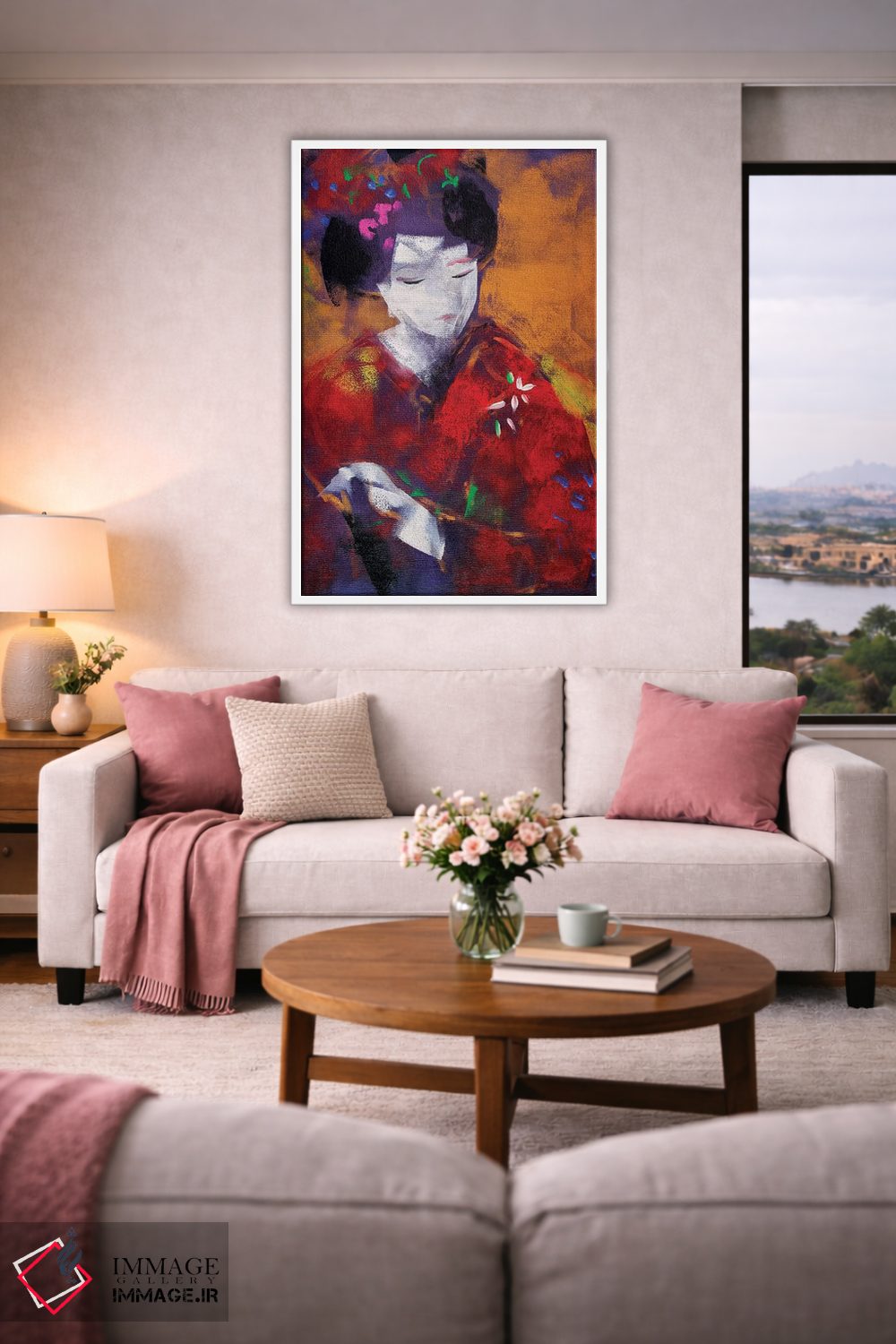 تابلو دکوراتیو گیشای قرمز I اثر مارینا دل پوزو - D3W