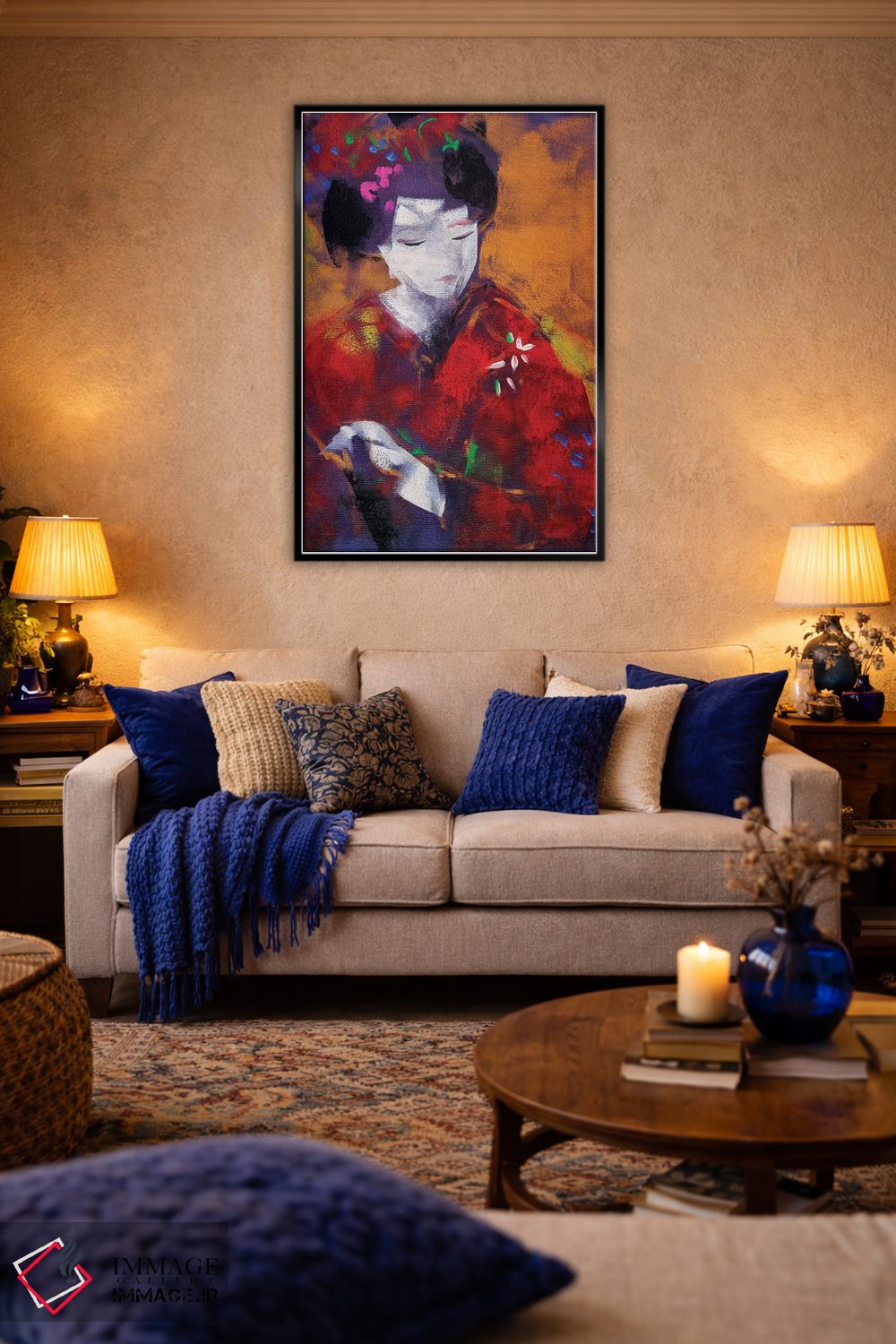 تابلو دکوراتیو گیشای قرمز I اثر مارینا دل پوزو - D5B