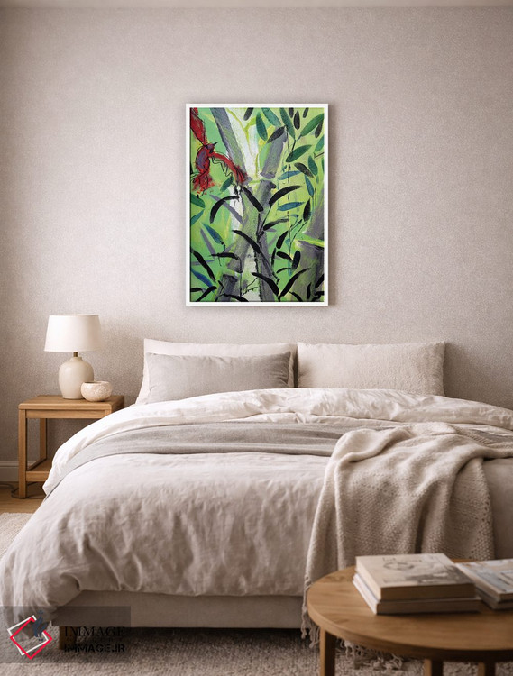 تابلو دکوراتیو پرنده قرمز I اثر مارینا دل پوزو - D6W