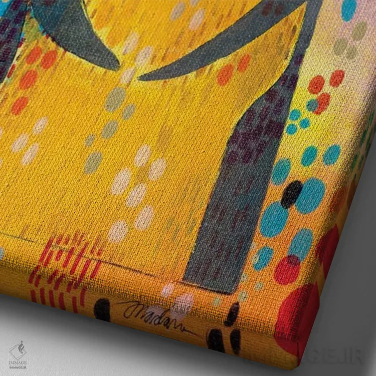 تابلو دکوراتیو سنجاب اثر مادارا میسون - نمای نزدیک بافت بوم