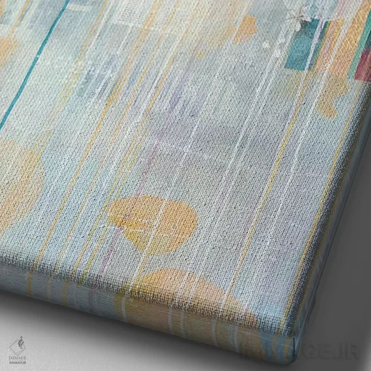 تابلو انتزاعی جوهره اثر مادارا میسون - نمای نزدیک بافت بوم