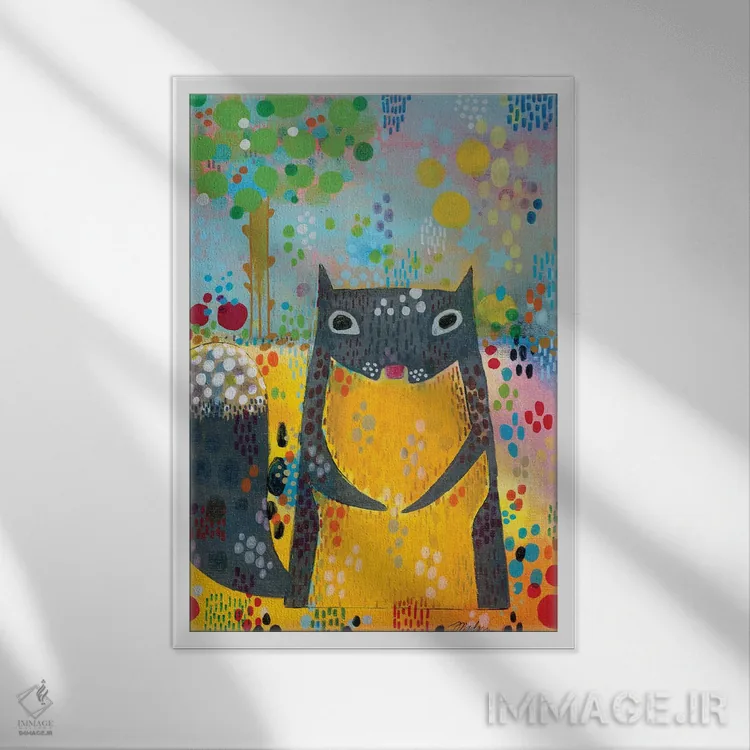 تابلو دکوراتیو سنجاب اثر مادارا میسون - نمای قابدار سفید