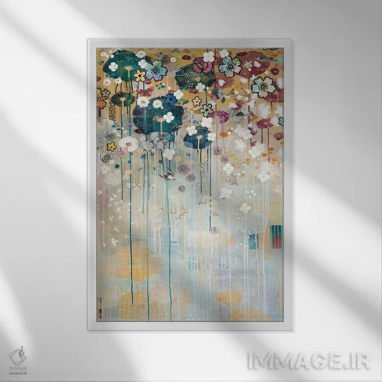 تابلو انتزاعی جوهره اثر مادارا میسون - نمای قابدار سفید