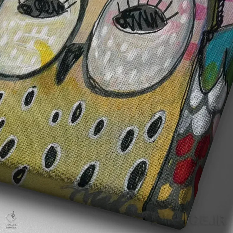 تابلو دکوراتیو آنچه می جویی، تو را می جوید اثر مادارا میسون - نمای نزدیک بافت بوم