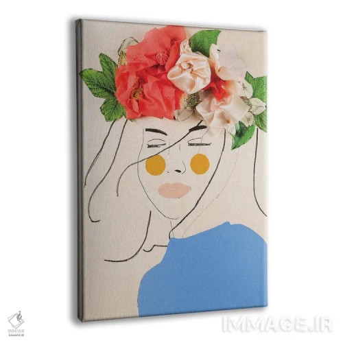 تابلو دکوراتیو سر گل سه اثر مردیت استیل - نمای پرسپکتیو محصول