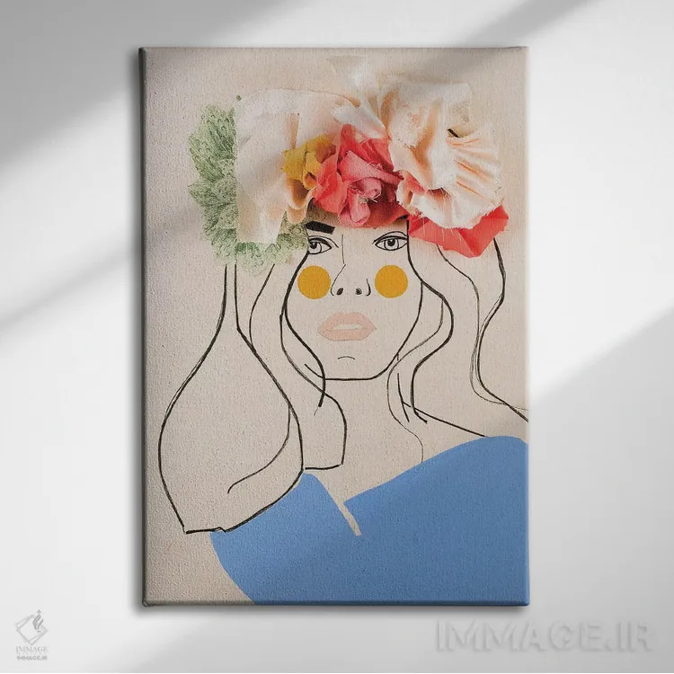 تابلو دکوراتیو سر گل یک اثر مردیت استیل - نمای روبهرو روی دیوار