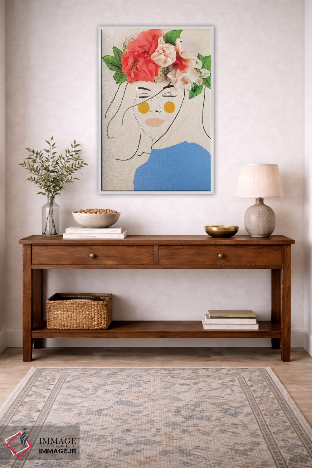 تابلو دکوراتیو سر گل سه اثر مردیت استیل - D3W