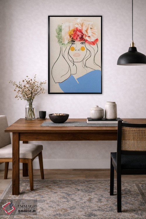 تابلو دکوراتیو سر گل یک اثر مردیت استیل - D4B