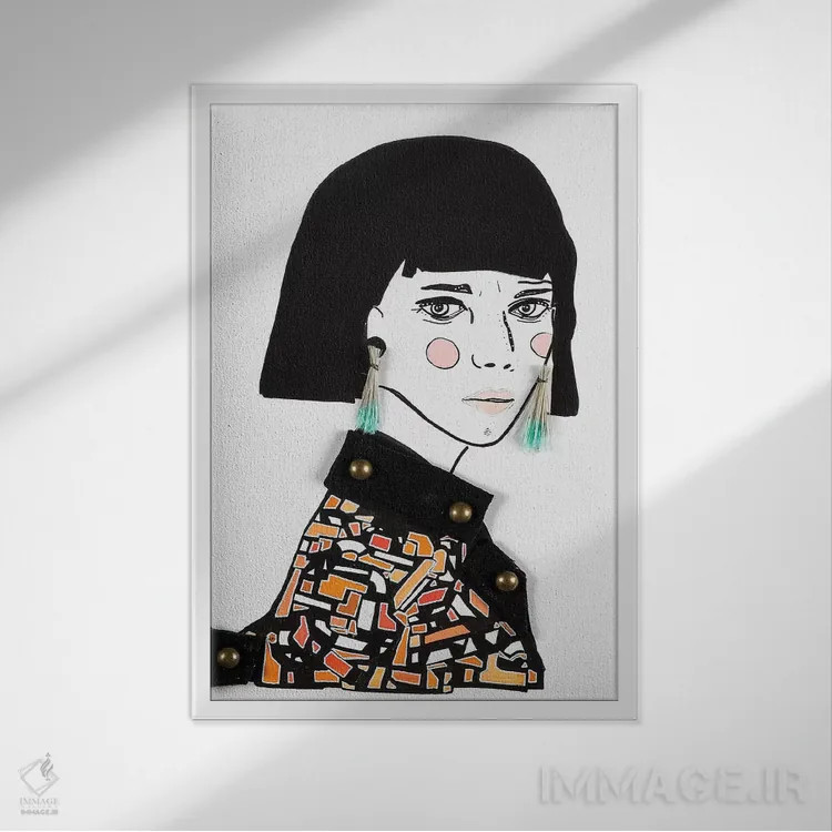 تابلو دکوراتیو او دو اثر مردیت استیل - نمای قابدار سفید