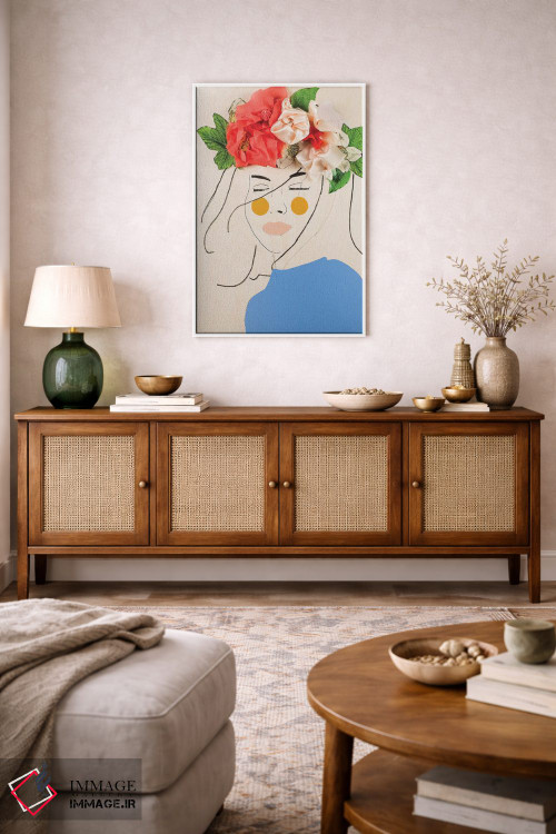 تابلو دکوراتیو سر گل سه اثر مردیت استیل - D2W