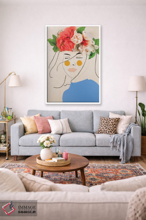 تابلو دکوراتیو سر گل سه اثر مردیت استیل - D1W