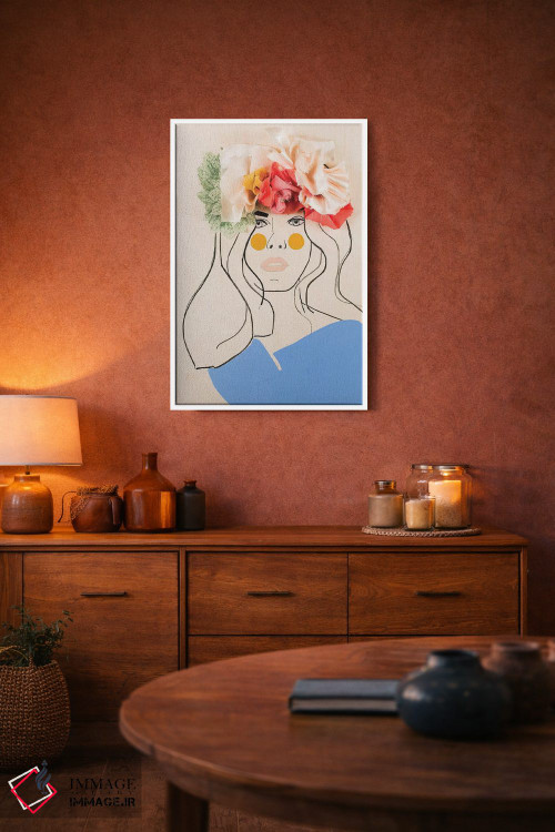 تابلو دکوراتیو سر گل یک اثر مردیت استیل - D3W