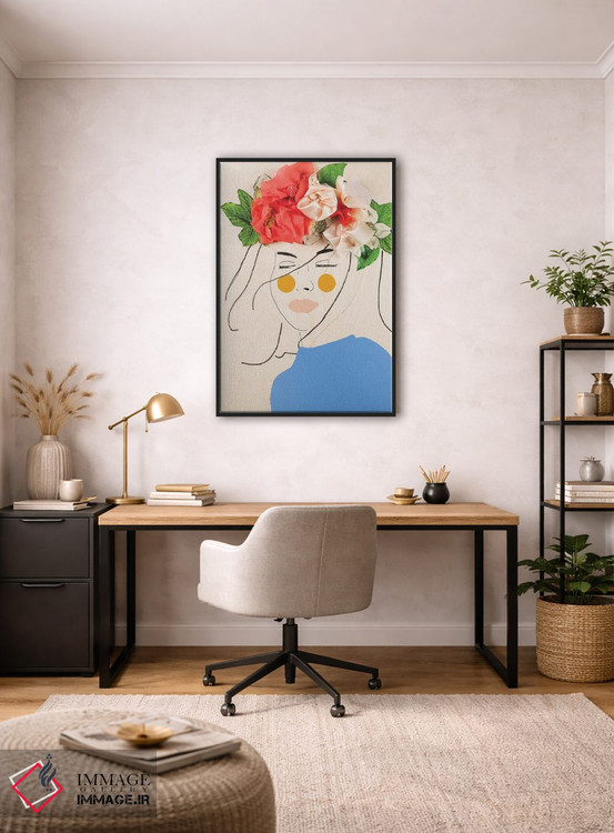 تابلو دکوراتیو سر گل سه اثر مردیت استیل - D4B