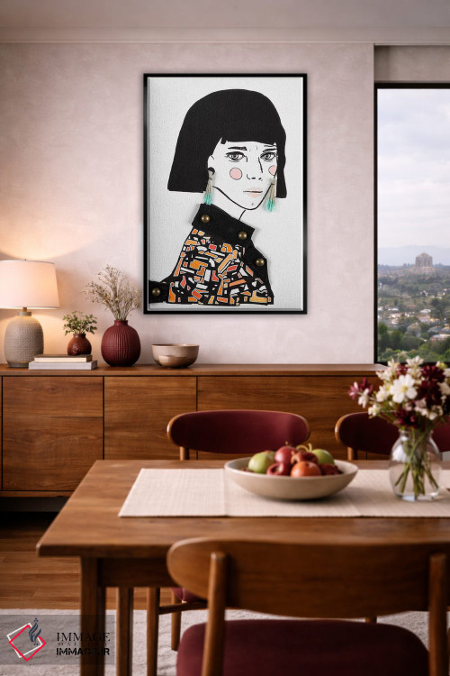 تابلو دکوراتیو او دو اثر مردیت استیل - D5B