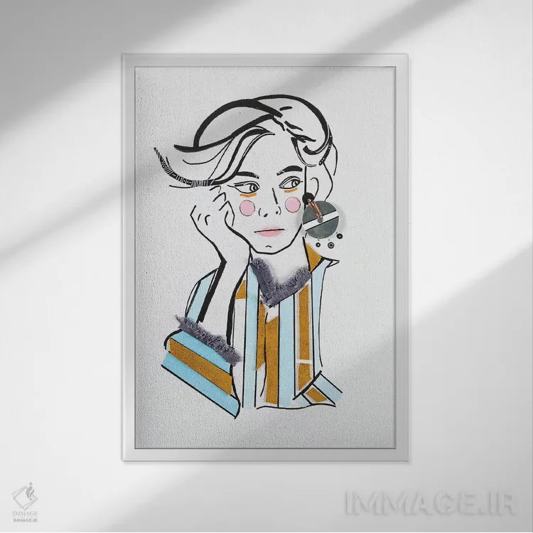 تابلو دکوراتیو او چهار اثر مردیت استیل - نمای قابدار سفید