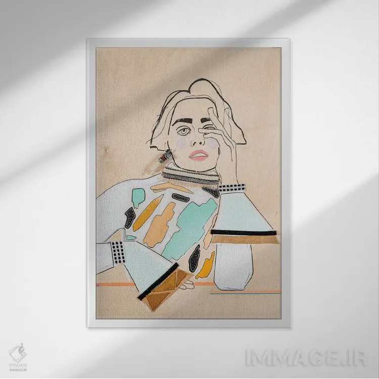 تابلو دکوراتیو او نه اثر مردیت استیل - نمای قابدار سفید