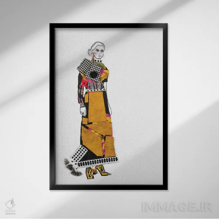 تابلو دکوراتیو او هشت اثر مردیت استیل - نمای قابدار مشکی