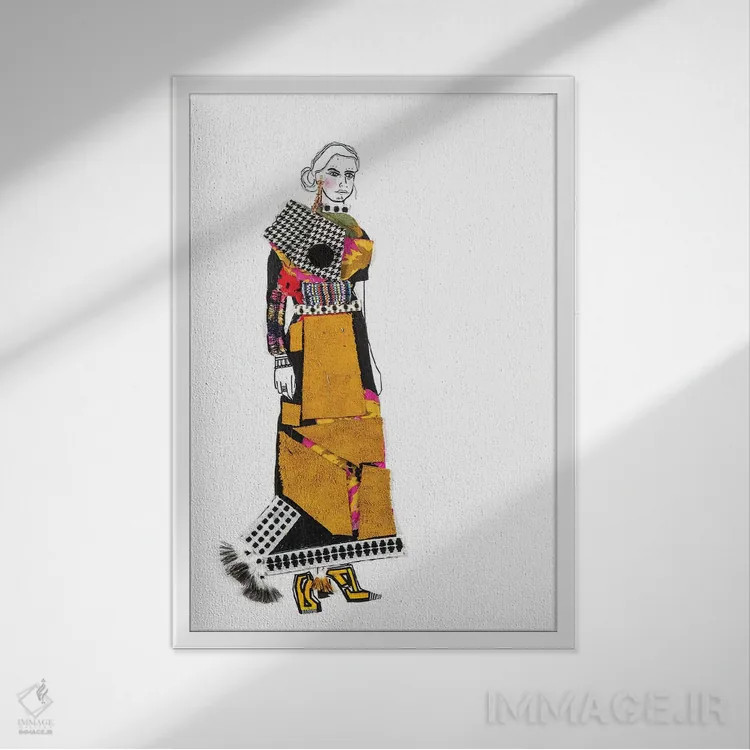 تابلو دکوراتیو او هشت اثر مردیت استیل - نمای قابدار سفید