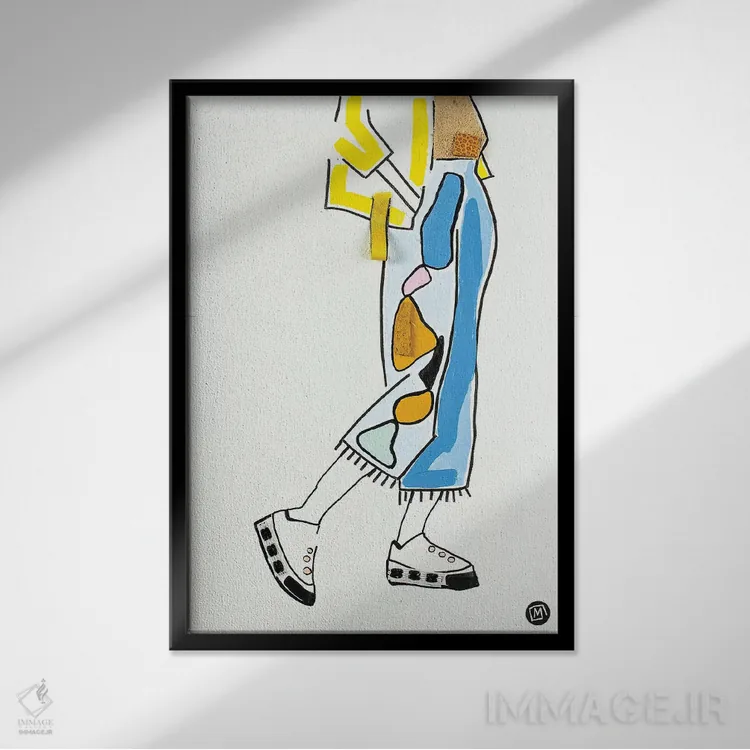 تابلو دکوراتیو او سیزده اثر مردیت استیل - نمای قابدار مشکی