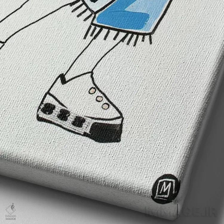 تابلو دکوراتیو او سیزده اثر مردیت استیل - نمای نزدیک بافت بوم