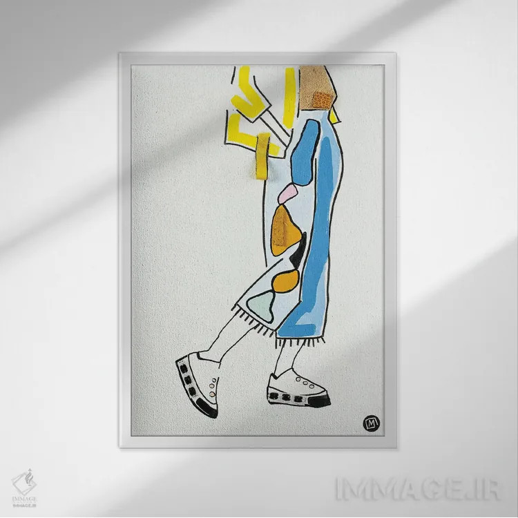 تابلو دکوراتیو او سیزده اثر مردیت استیل - نمای قابدار سفید