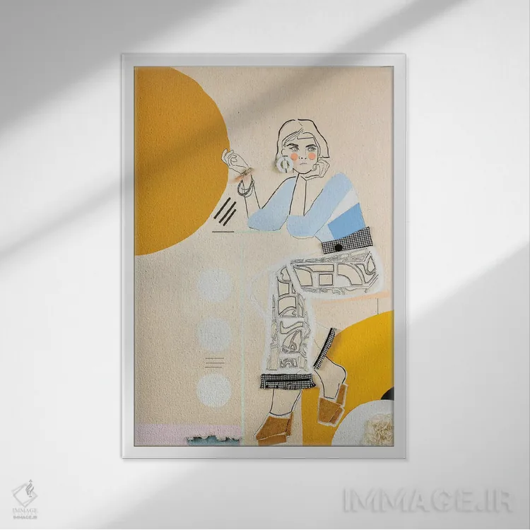 تابلو دکوراتیو او پانزده اثر مردیت استیل - نمای قابدار سفید