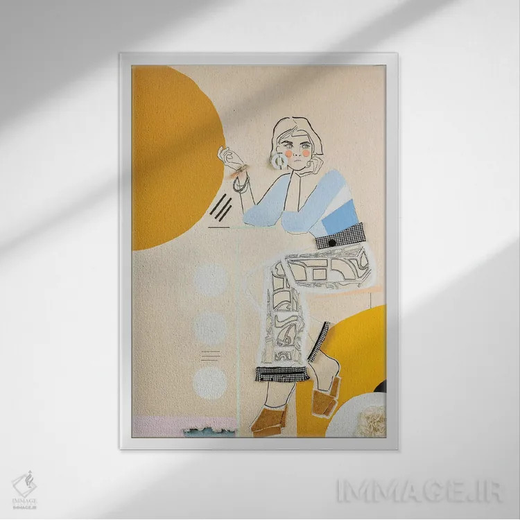 تابلو دکوراتیو او پانزده اثر مردیت استیل - نمای قابدار سفید