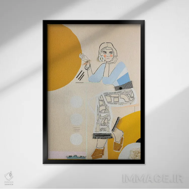 تابلو دکوراتیو او پانزده اثر مردیت استیل - نمای قابدار مشکی