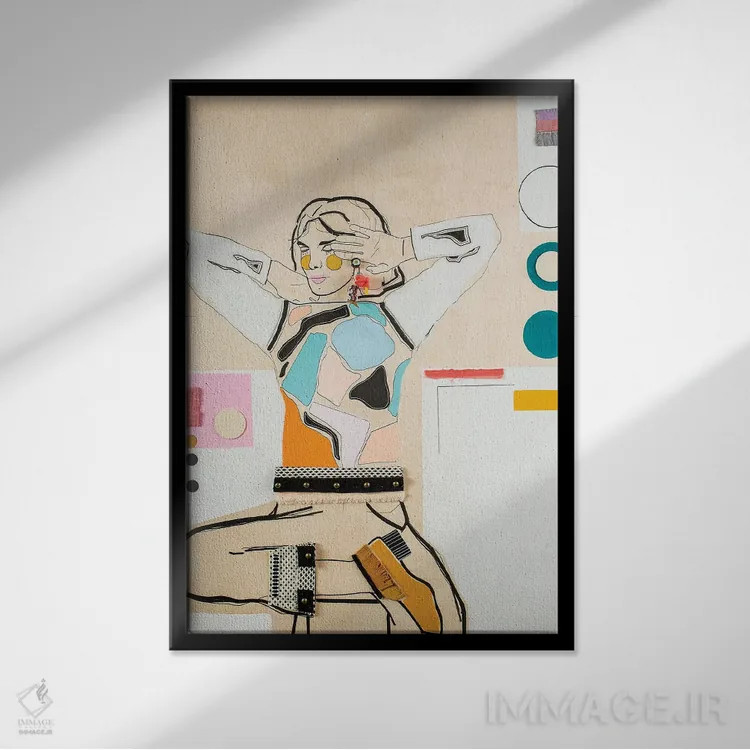 تابلو دکوراتیو او شانزده اثر مردیت استیل - نمای قابدار مشکی