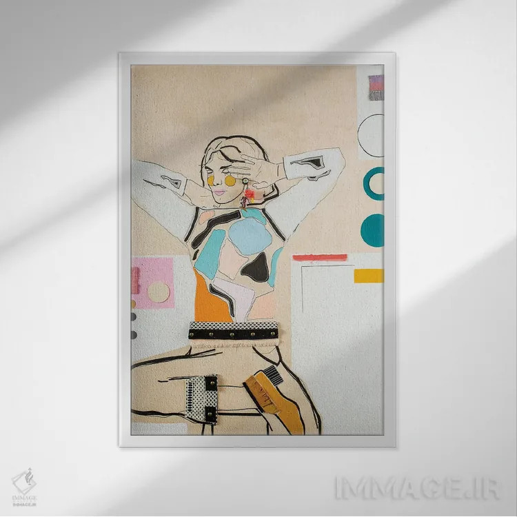 تابلو دکوراتیو او شانزده اثر مردیت استیل - نمای قابدار سفید