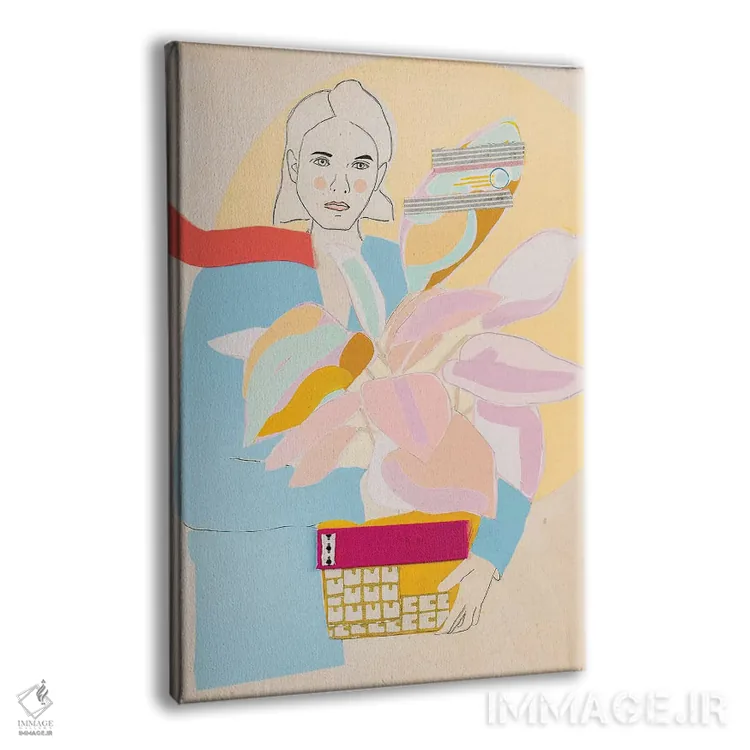 تابلو دکوراتیو بانوی گیاه دار یک اثر مردیت استیل - نمای پرسپکتیو محصول