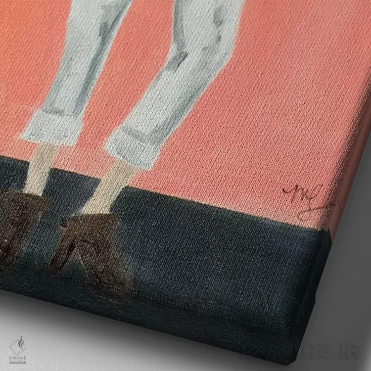 تابلو مدرن مانسترا اثر مردیت استیل - نمای نزدیک بافت بوم