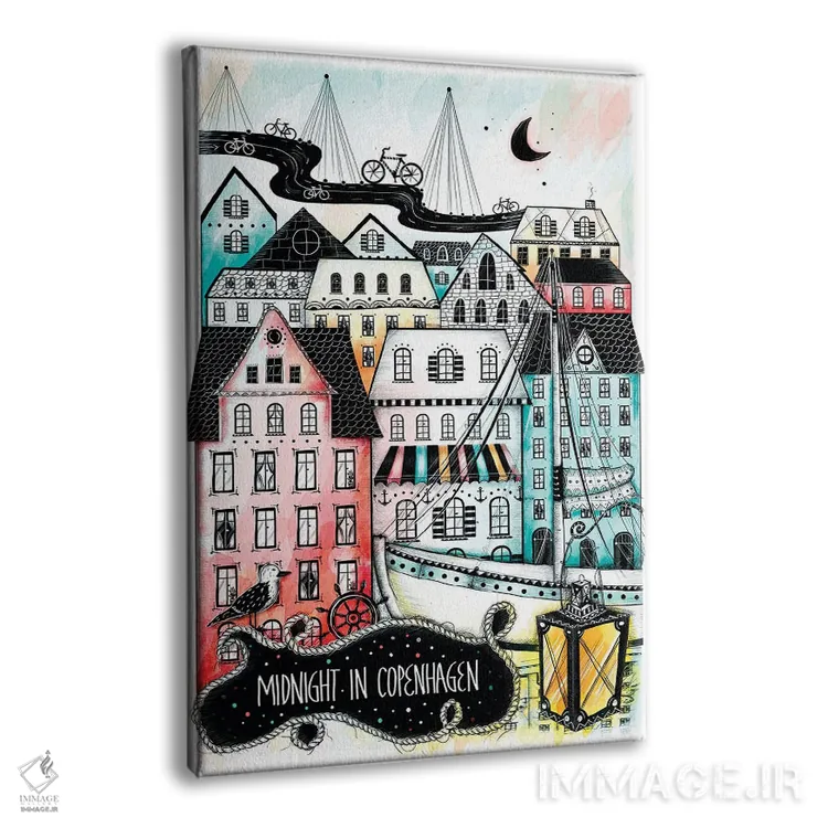 تابلو دکوراتیو نیمه شب در کپنهاگ اثر مادالینا تنتارئانو - نمای پرسپکتیو محصول