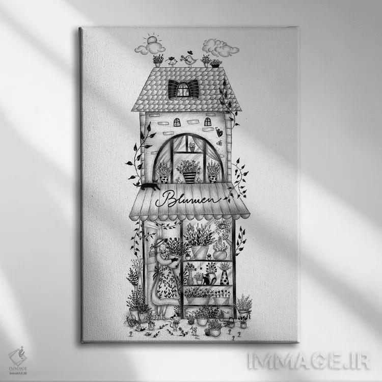 تابلو دکوراتیو گل ها اثر مادالینا تنتارئانو - نمای روبهرو روی دیوار