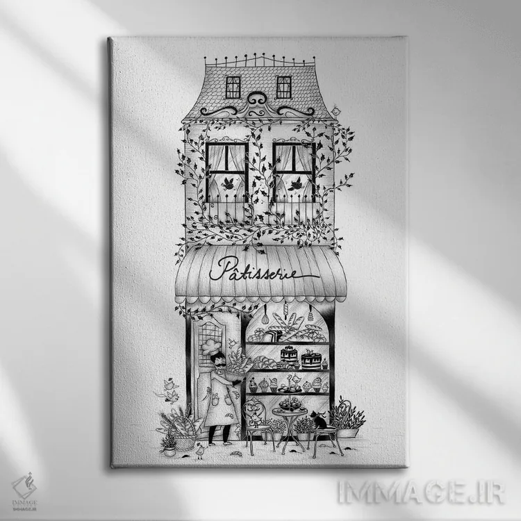 تابلو دکوراتیو قنادی اثر مادالینا تنتارئانو - نمای روبهرو روی دیوار