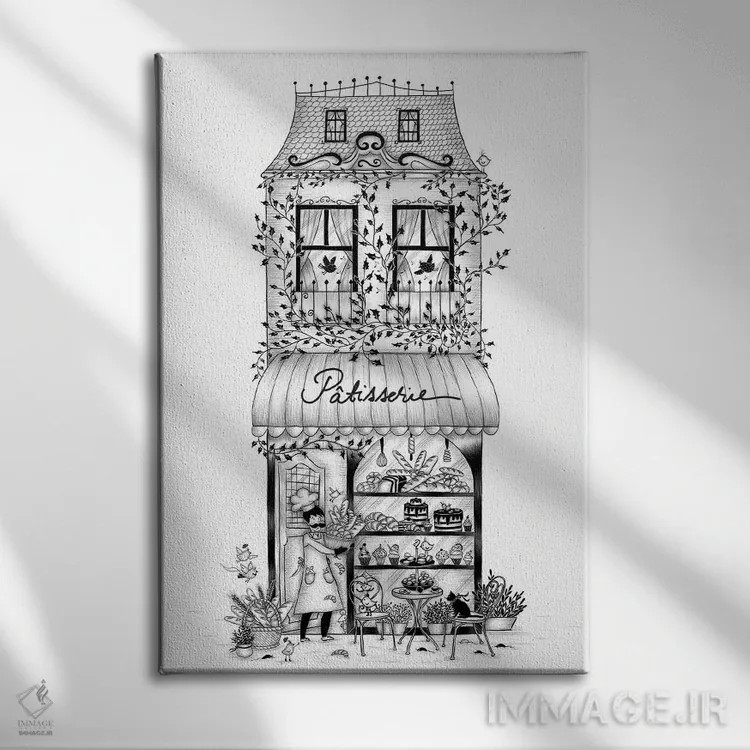تابلو دکوراتیو قنادی اثر مادالینا تنتارئانو - نمای روبهرو روی دیوار