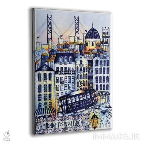 تابلو دکوراتیو نیمه شب در لیسبون اثر مادالینا تنتارئانو - نمای پرسپکتیو محصول