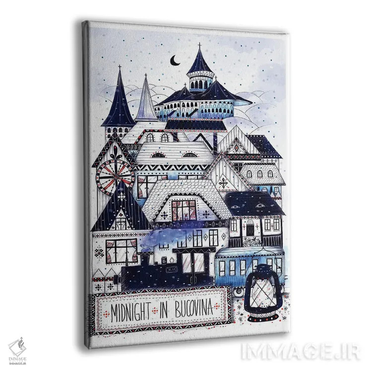 تابلو دکوراتیو نیمه شب در بوکووینا اثر مادالینا تنتارئانو - نمای پرسپکتیو محصول