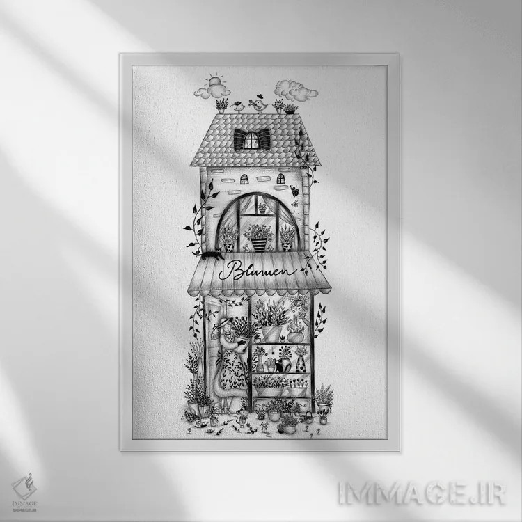 تابلو دکوراتیو گل ها اثر مادالینا تنتارئانو - نمای قابدار سفید