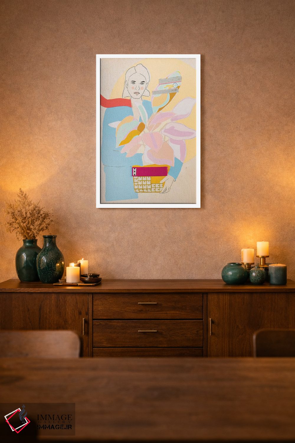 تابلو دکوراتیو بانوی گیاه دار یک اثر مردیت استیل - D1W