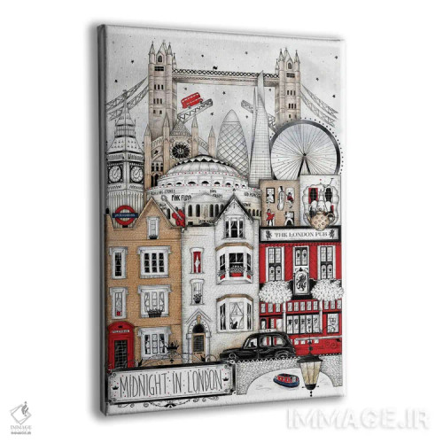 تابلو دکوراتیو نیمه شب در لندن اثر مادالینا تنتارئانو - نمای پرسپکتیو محصول