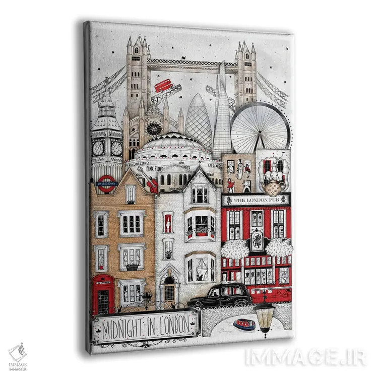تابلو دکوراتیو نیمه شب در لندن اثر مادالینا تنتارئانو - نمای پرسپکتیو محصول